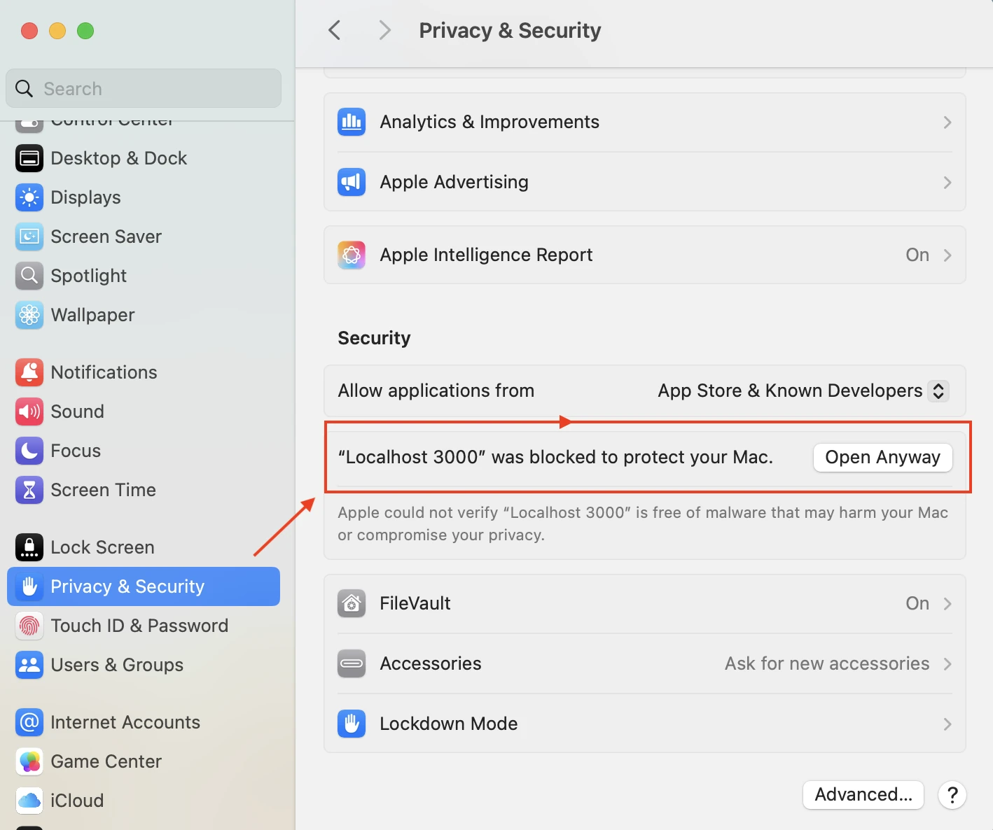 Step 2: Privacy & Security with Open Anyway