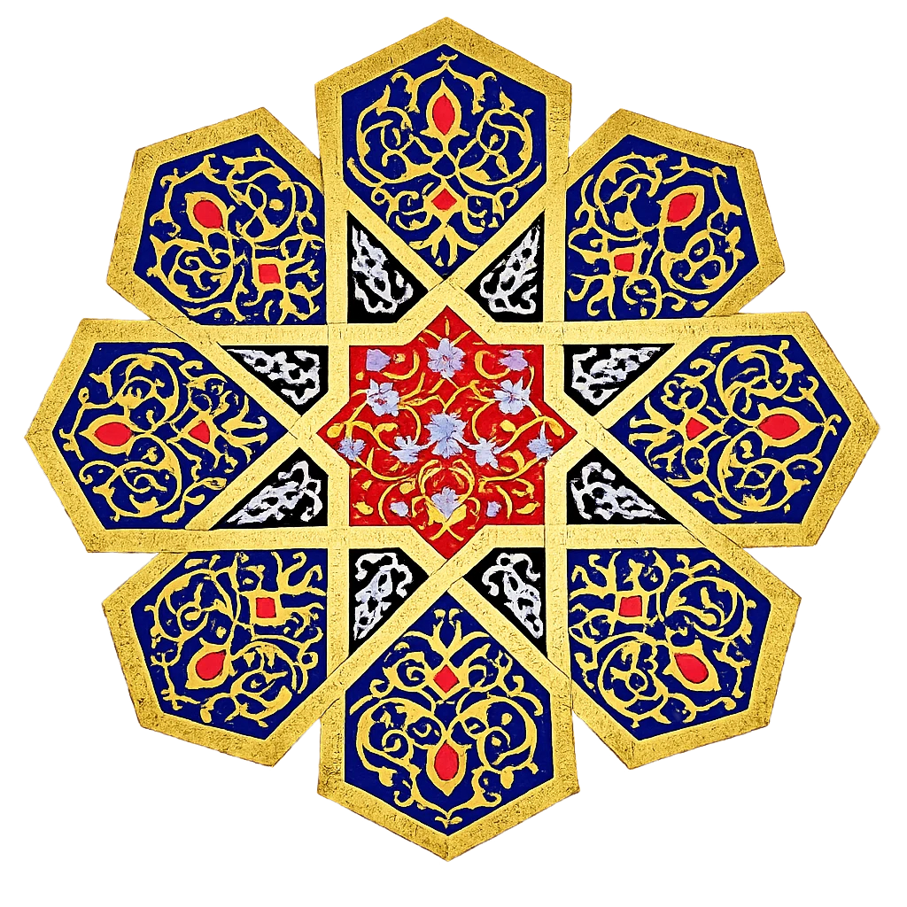 Islamic illumination rosette